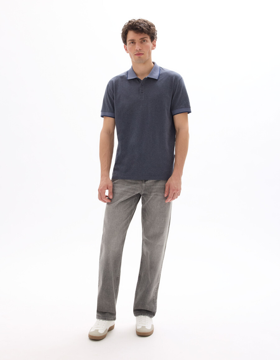 poloshirt aus normalem jersey-material aus stretch-baumwolle