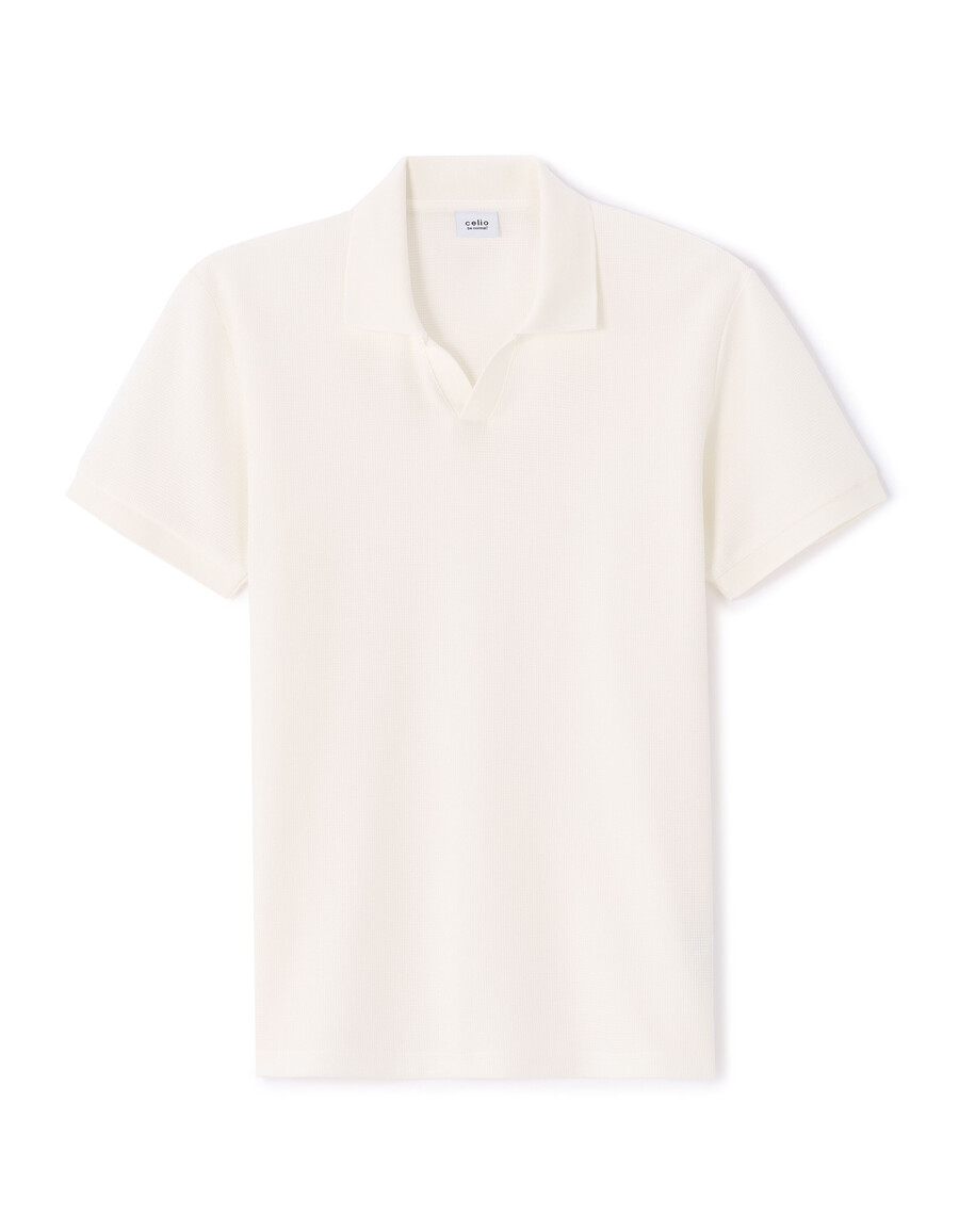 poloshirt mit regulärer passform und waffelstrickmuster