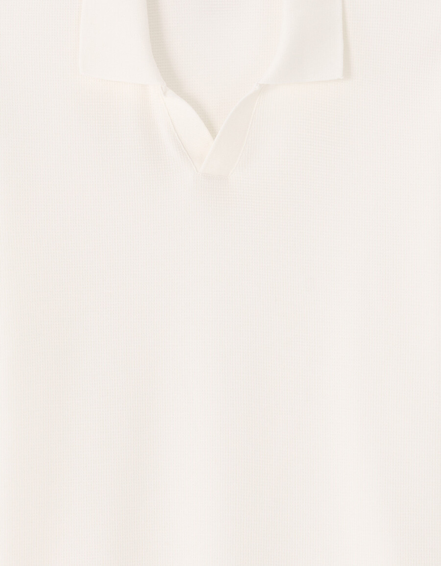 poloshirt mit regulärer passform und waffelstrickmuster