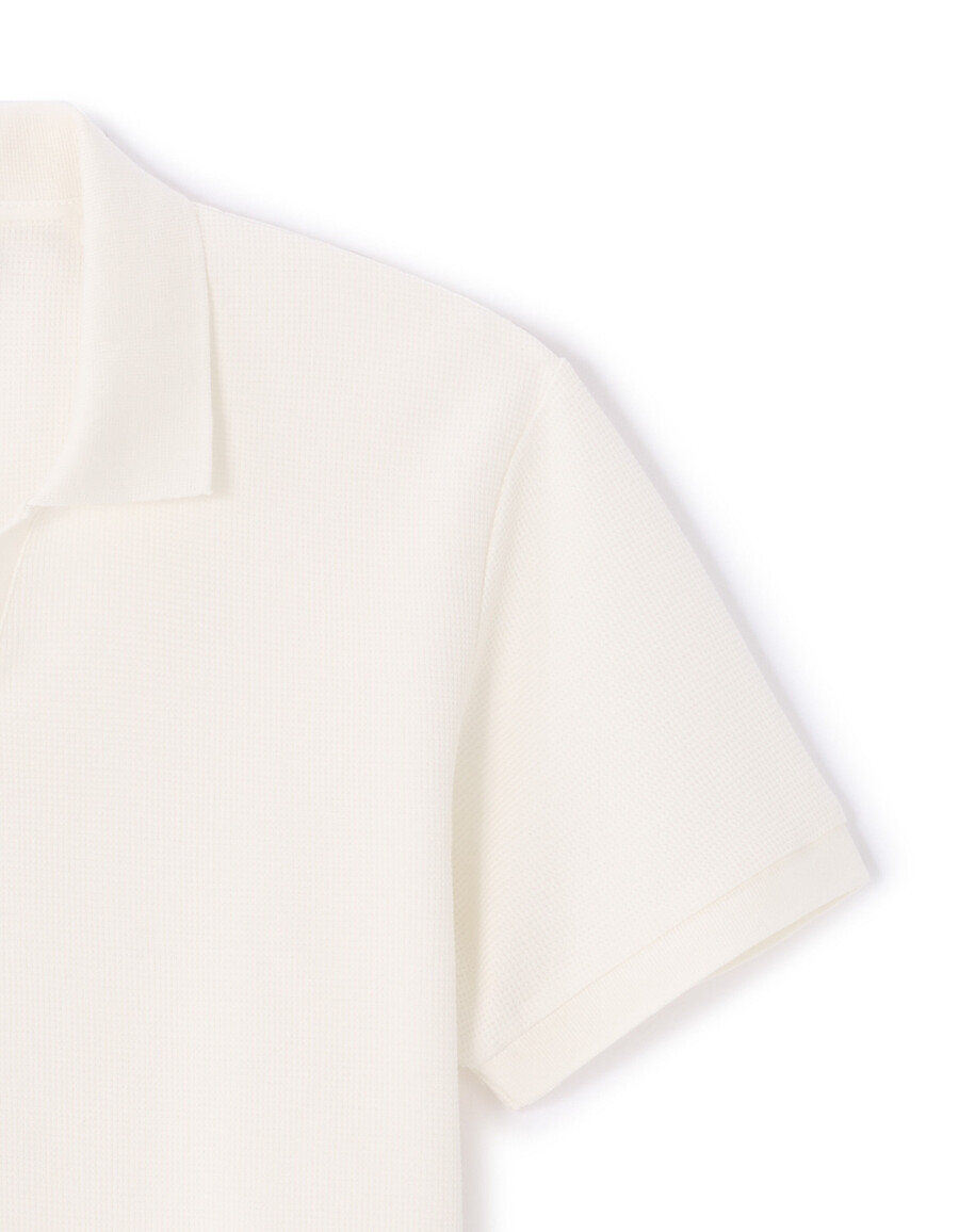 poloshirt mit regulärer passform und waffelstrickmuster