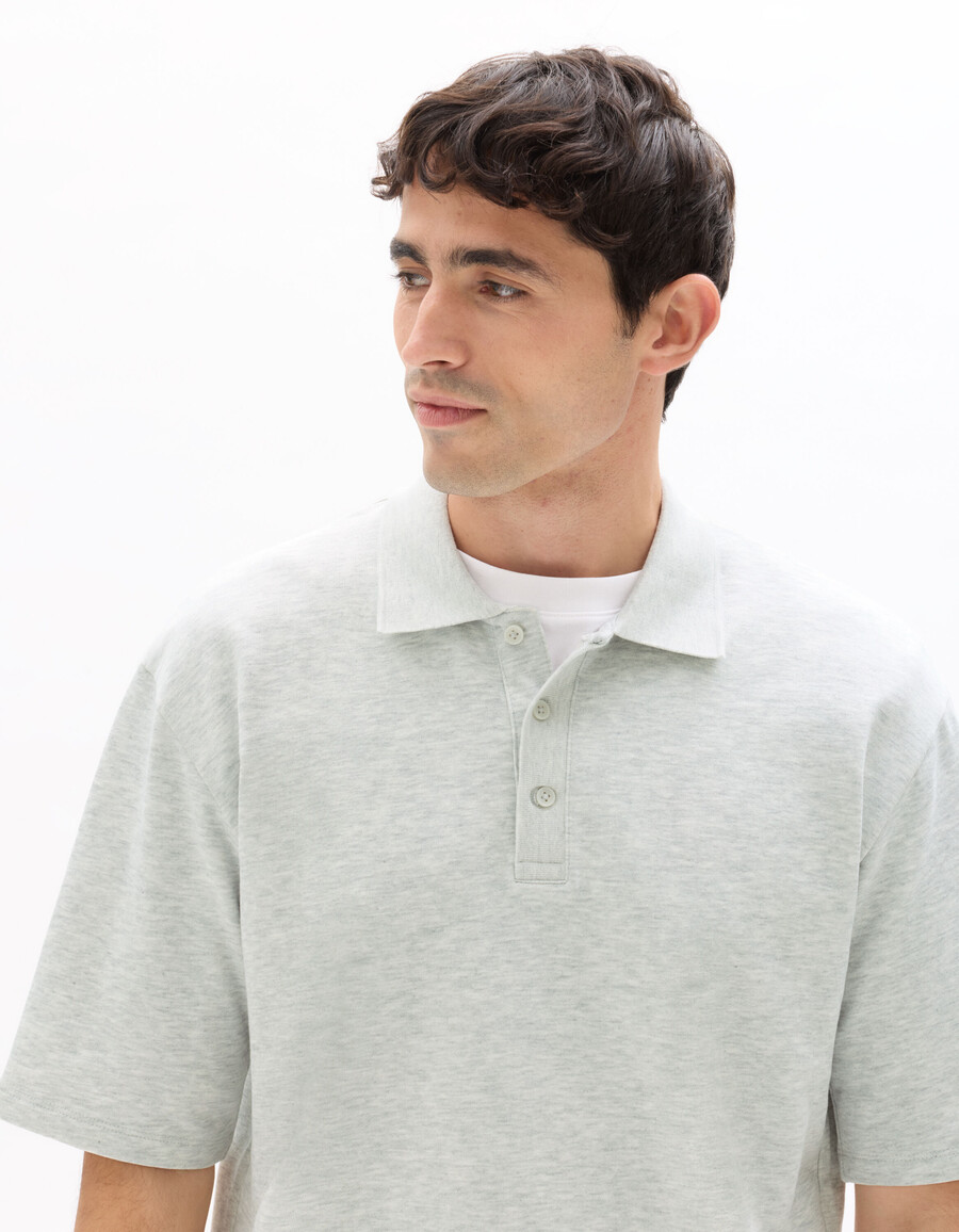 oversized poloshirt aus 100 baumwoll-french-terry