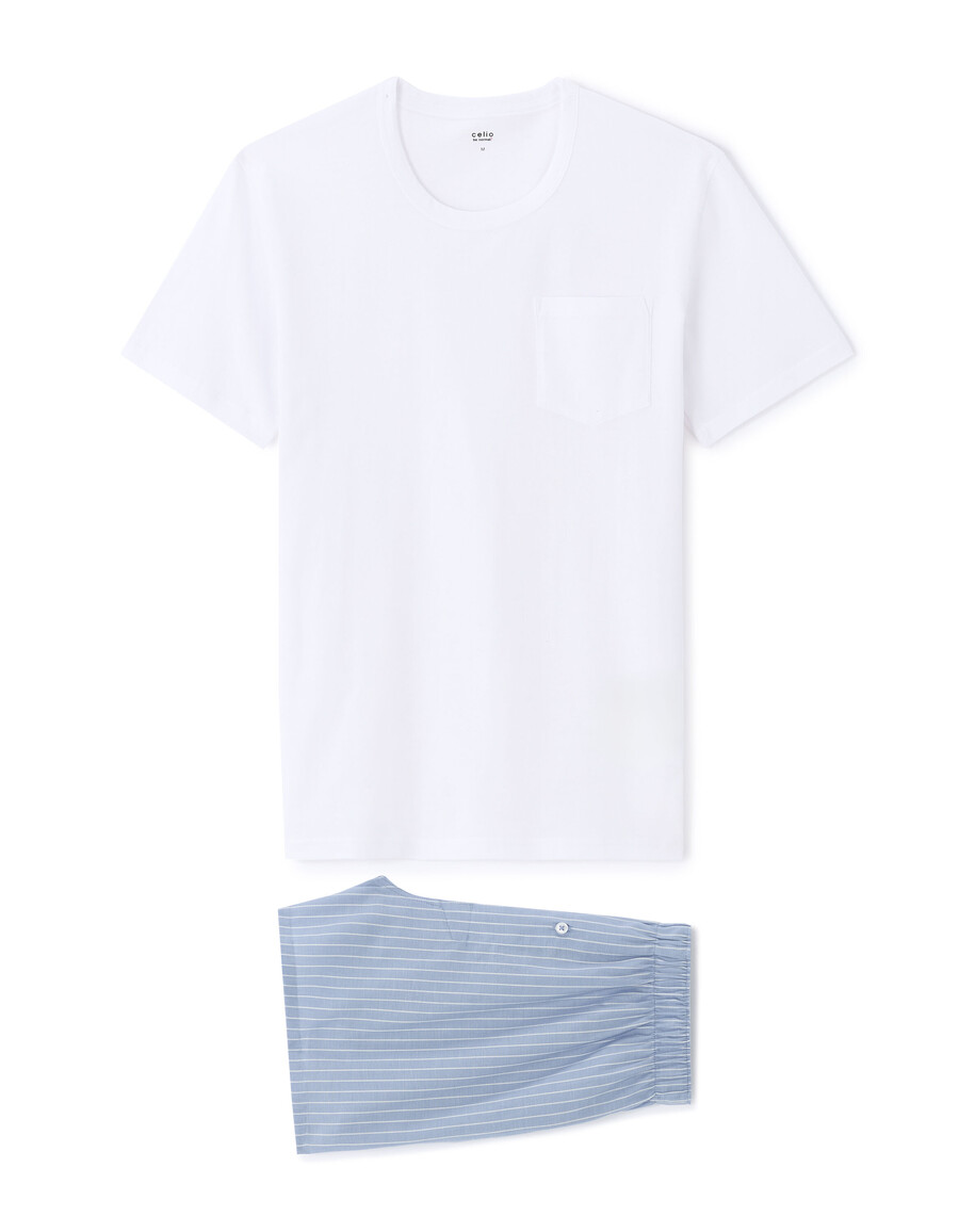pyjama-set t-shirt und boxershorts 100 baumwolle