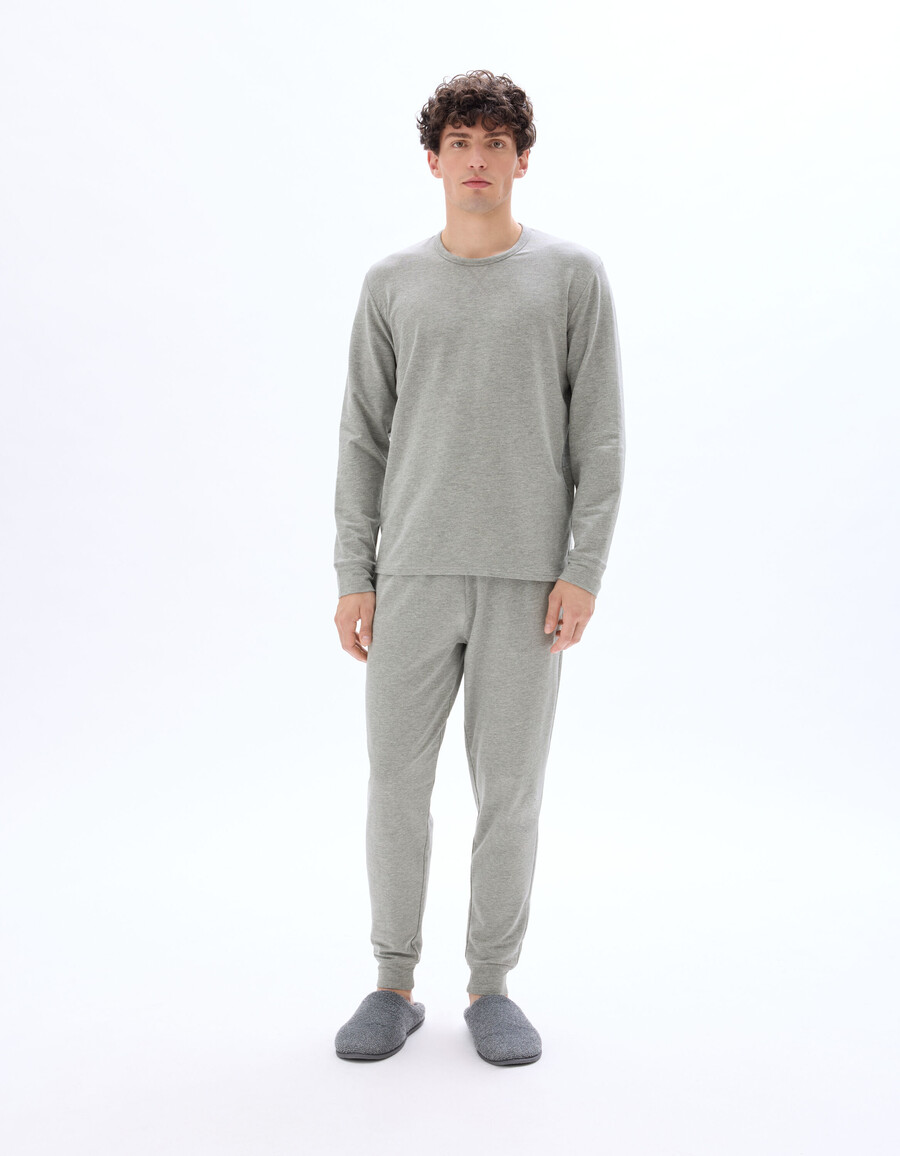 pyjama-oberteil und hose aus stretch-baumwolle