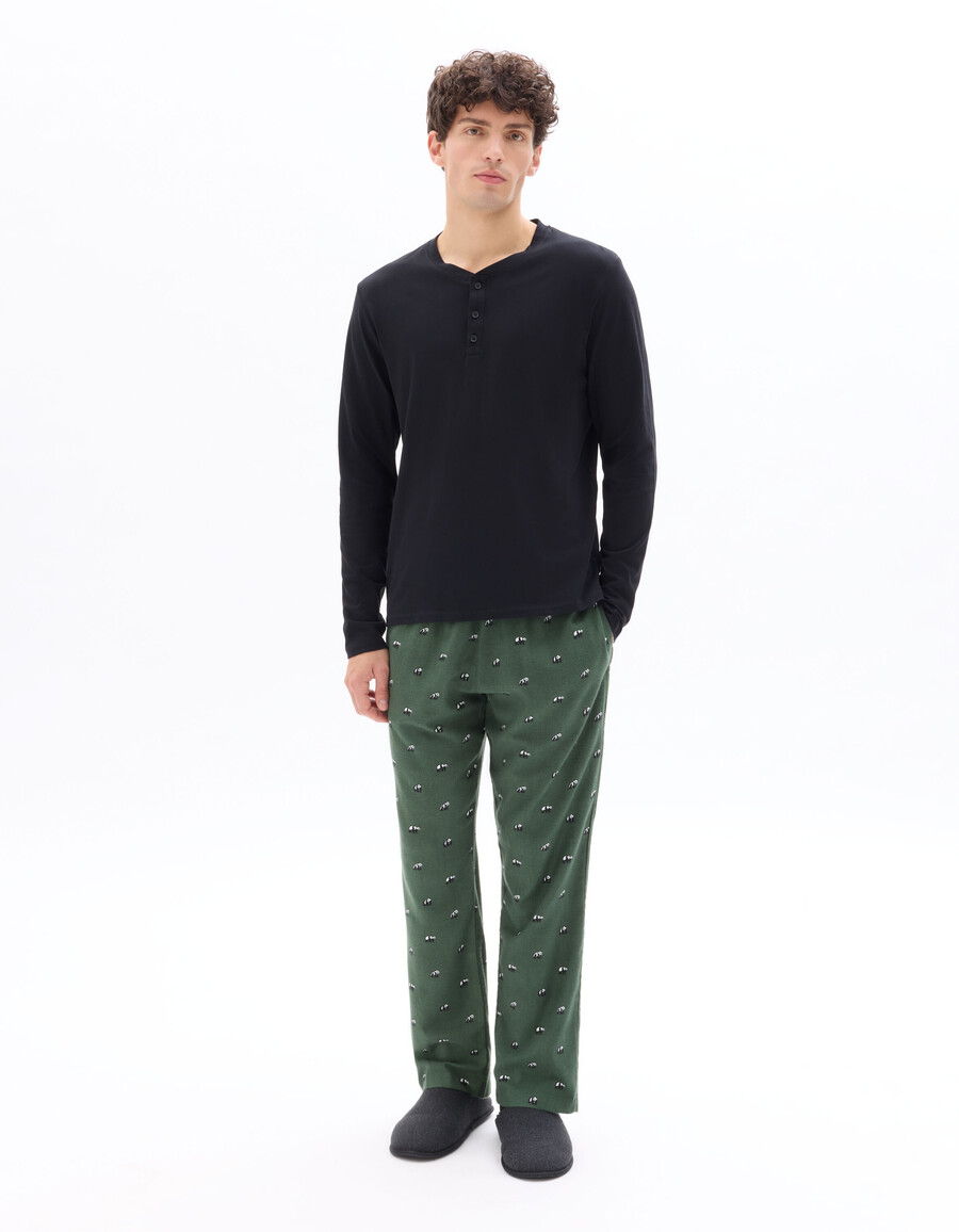 pyjama-oberteil und hose mit panda-print