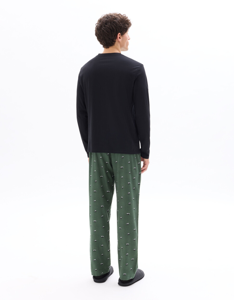 pyjama-oberteil und hose mit panda-print
