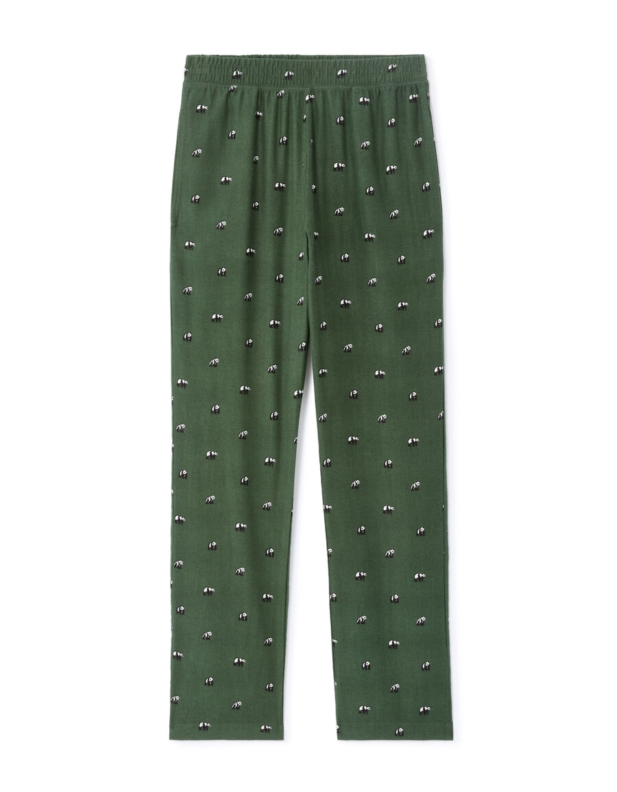 pyjama-oberteil und hose mit panda-print