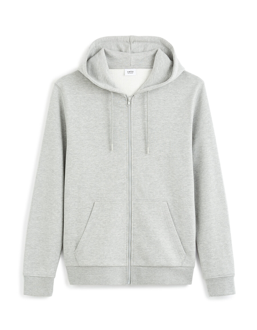 kapuzenpullover mit reißverschluss aus baumwollmischgewebe