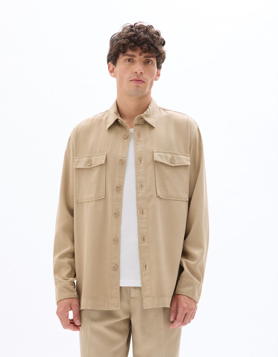 einfarbiges overshirt aus 100 tencel lyocell