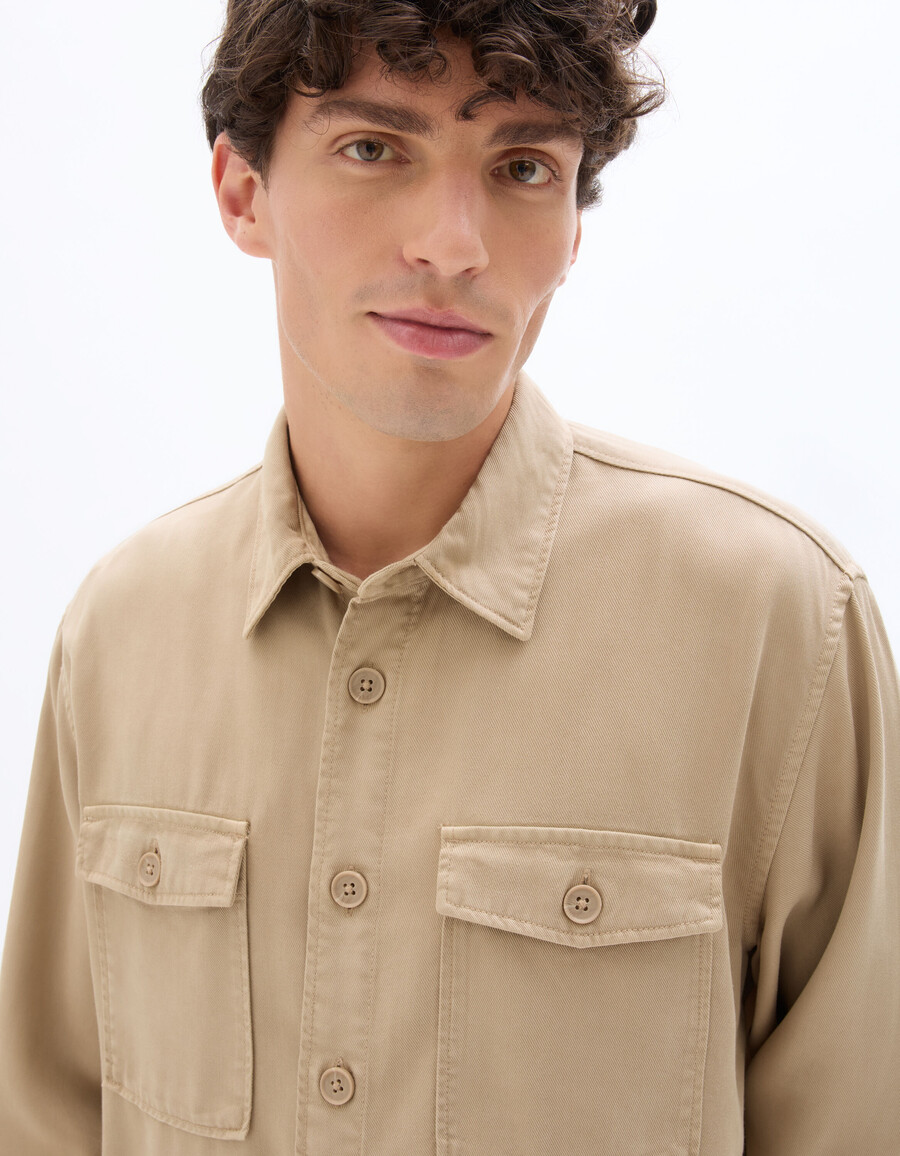 einfarbiges overshirt aus 100 tencel lyocell