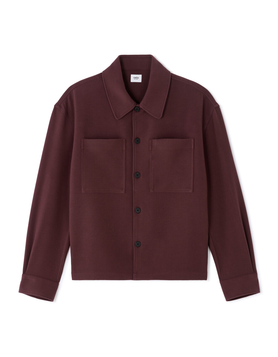 einfarbiges stretch-overshirt