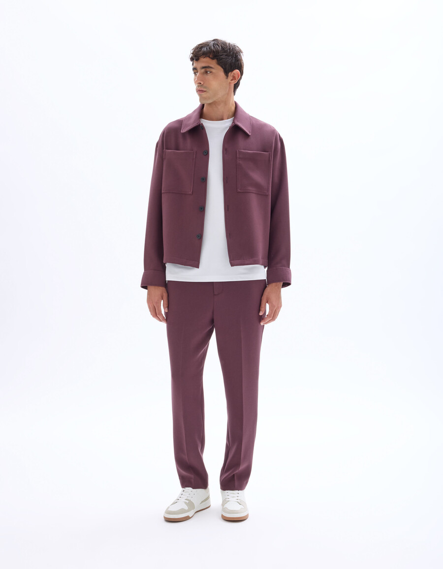 einfarbiges stretch-overshirt