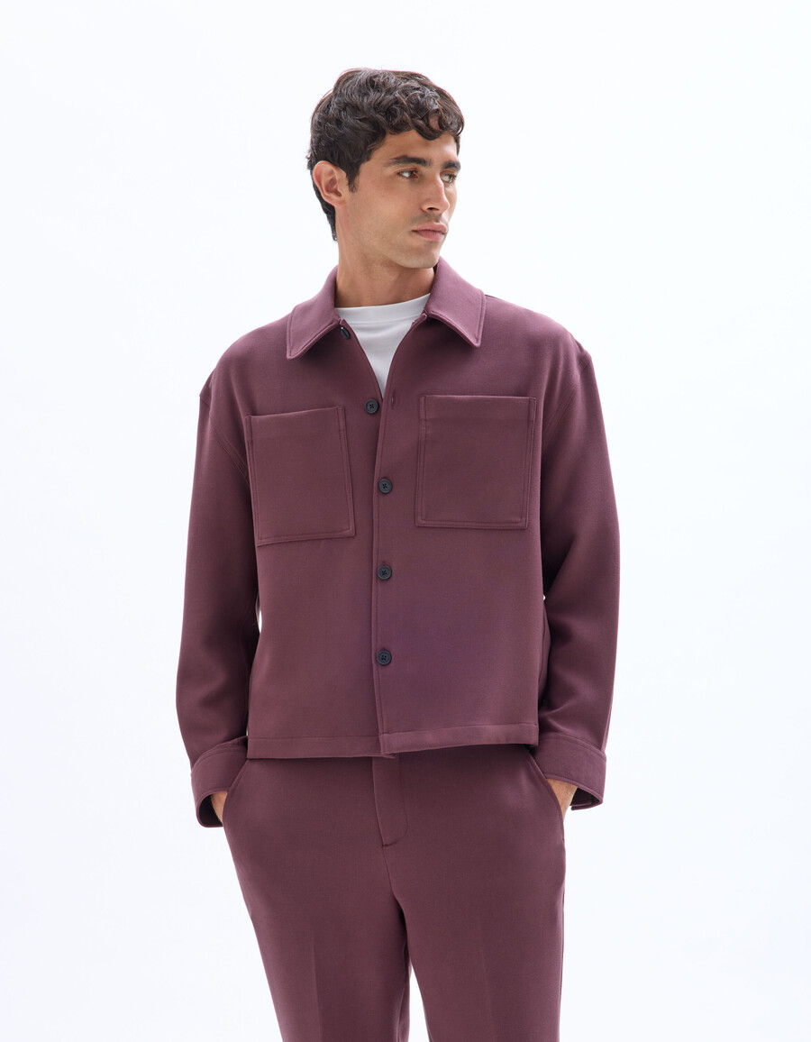einfarbiges stretch-overshirt