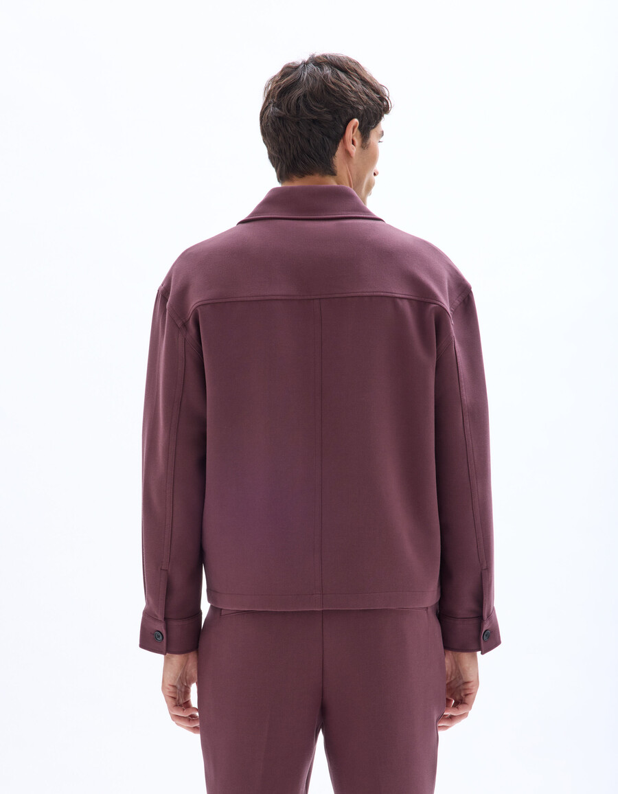 einfarbiges stretch-overshirt