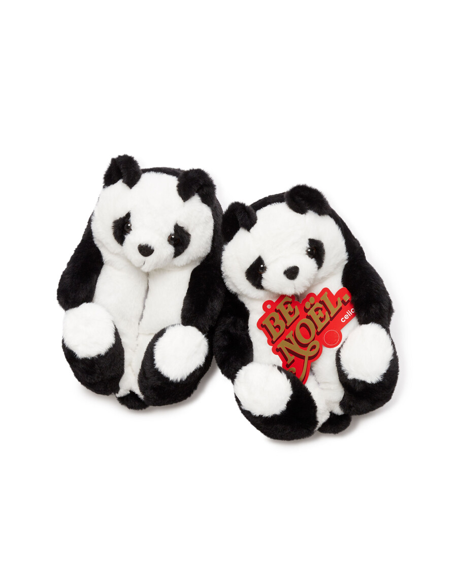 weihnachts-panda-plüschpantoffeln