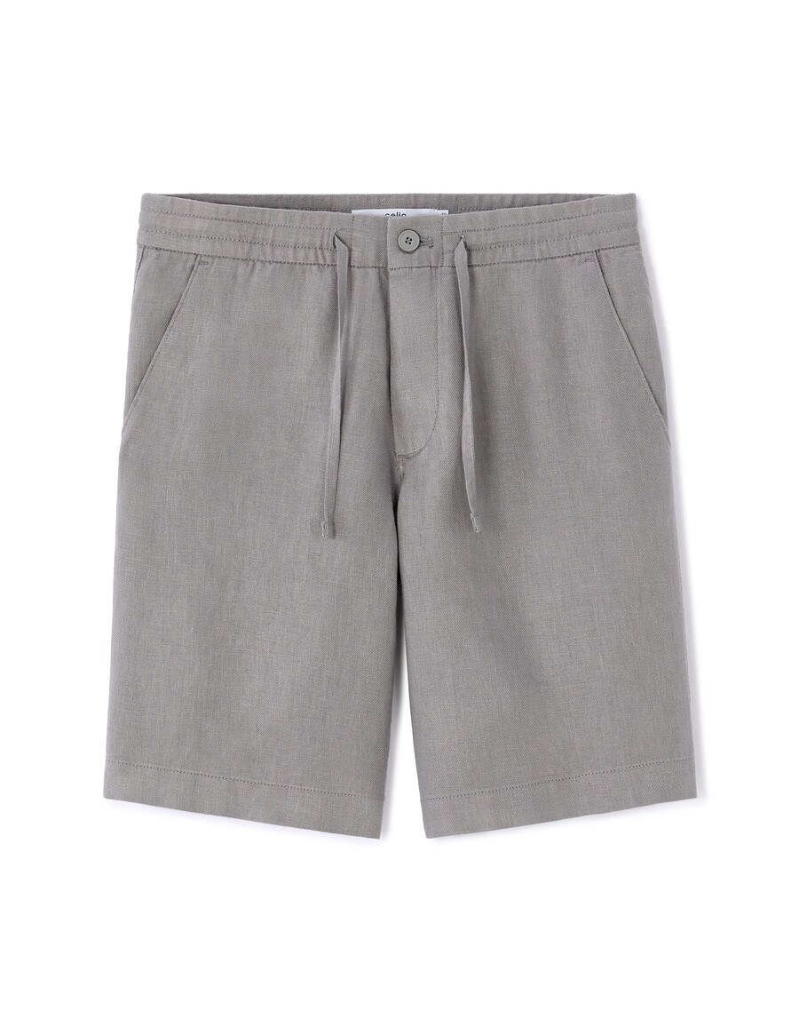 bermuda-shorts aus 100 leinen