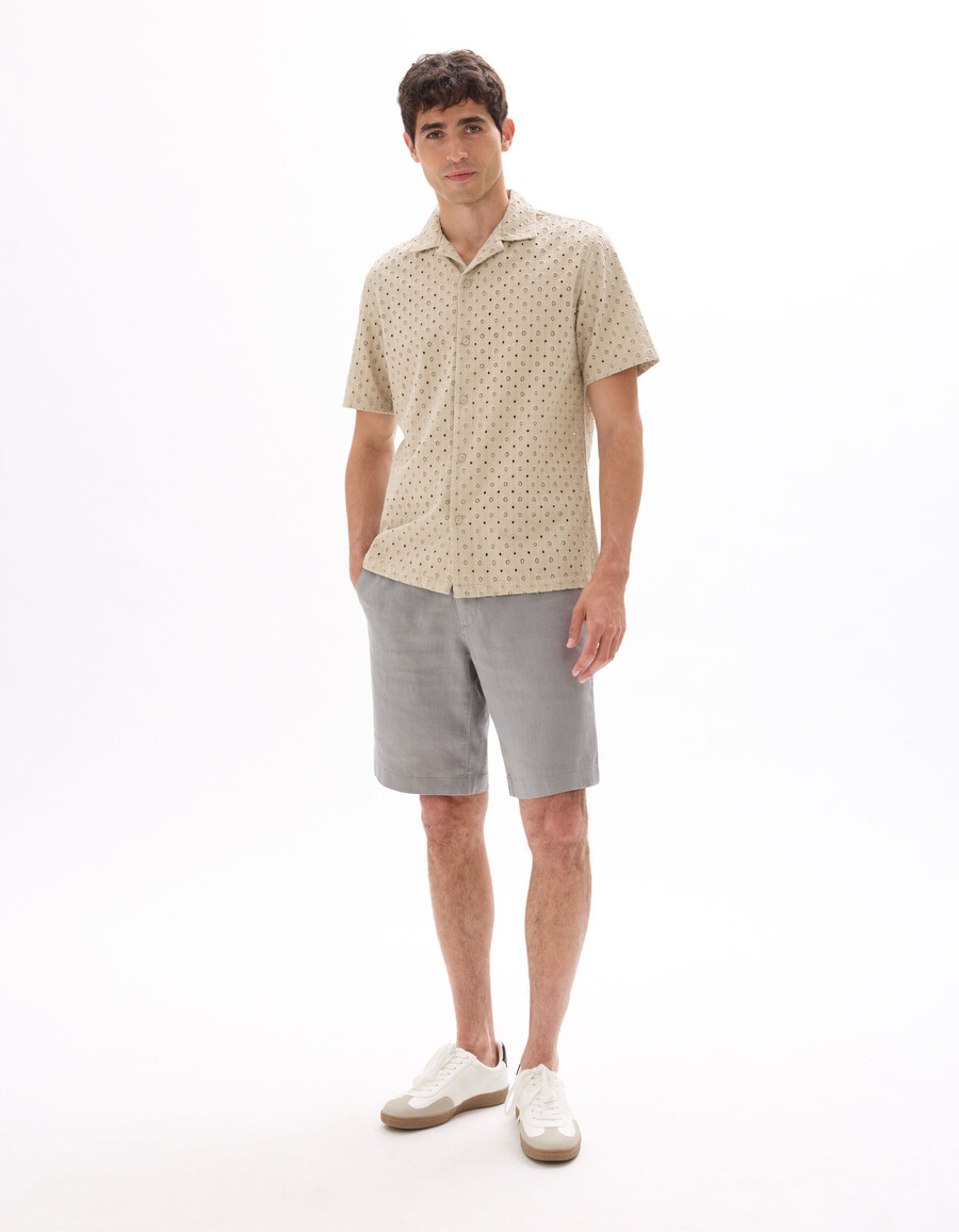 bermuda-shorts aus 100 leinen