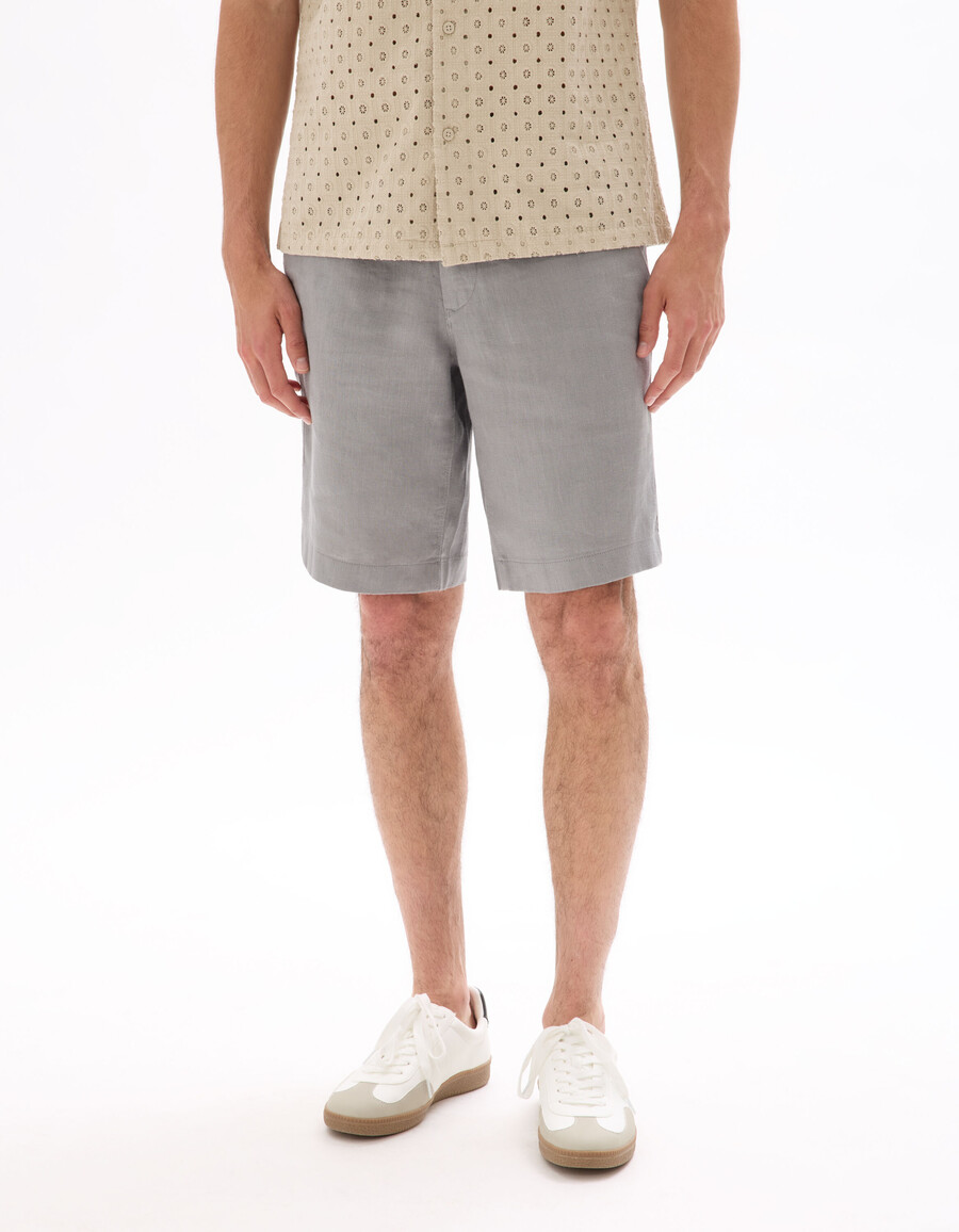 bermuda-shorts aus 100 leinen