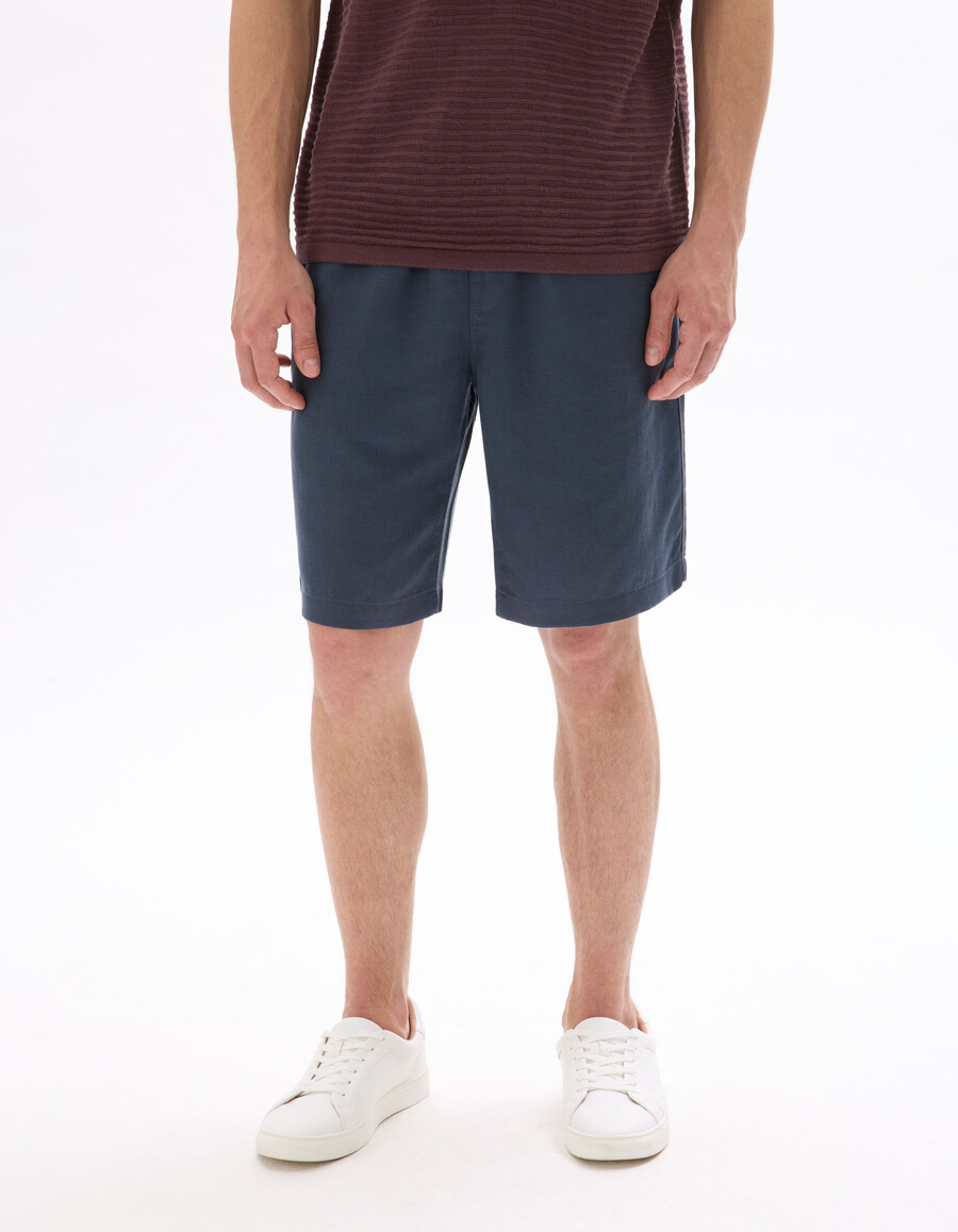 bermuda-shorts aus tencel lyocell und leinenmischung