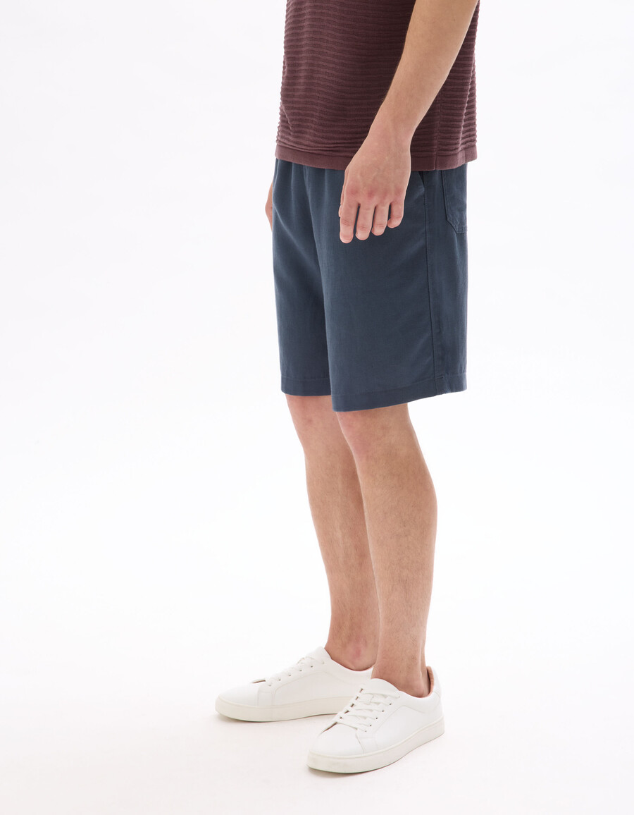 bermuda-shorts aus tencel lyocell und leinenmischung