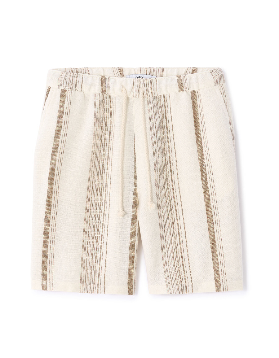 gestreifte bermuda-shorts aus baumwollmischgewebe