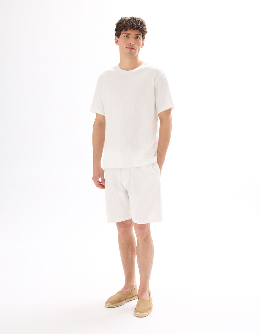 bermuda-shorts mit kordelzug im bund aus stretch-baumwolle