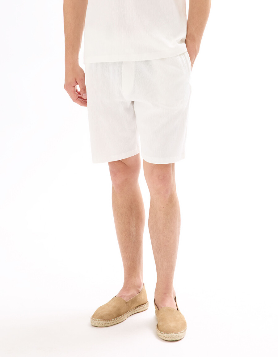 bermuda-shorts mit kordelzug im bund aus stretch-baumwolle