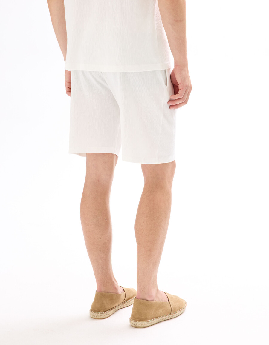 bermuda-shorts mit kordelzug im bund aus stretch-baumwolle