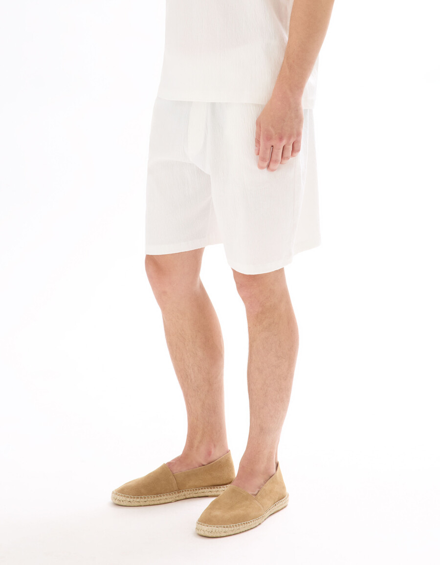bermuda-shorts mit kordelzug im bund aus stretch-baumwolle