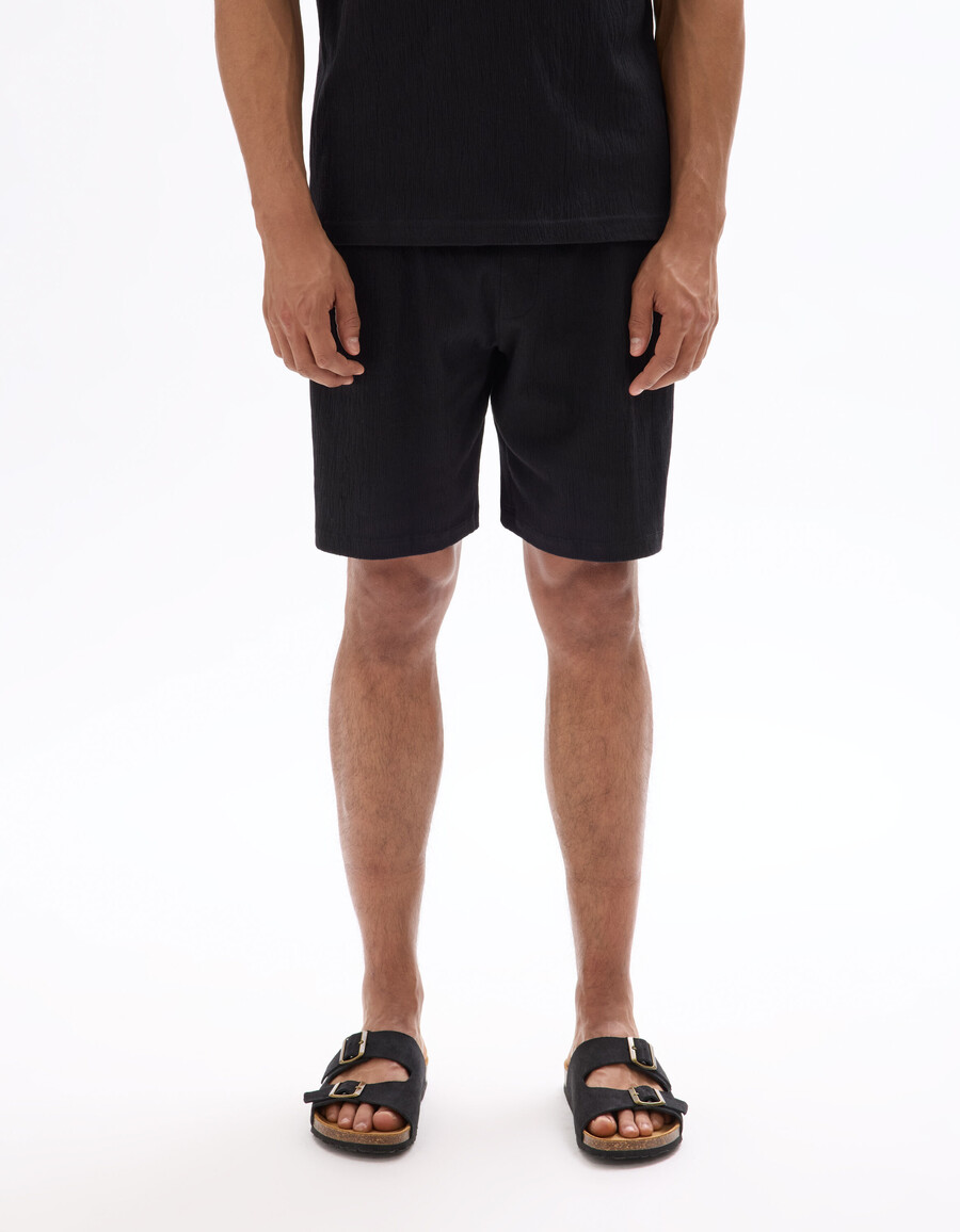 bermuda-shorts mit kordelzug im bund aus stretch-baumwolle