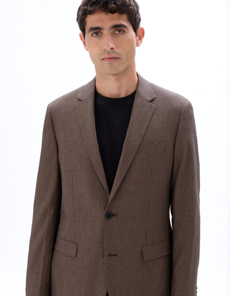schmal geschnittener karierter blazer
