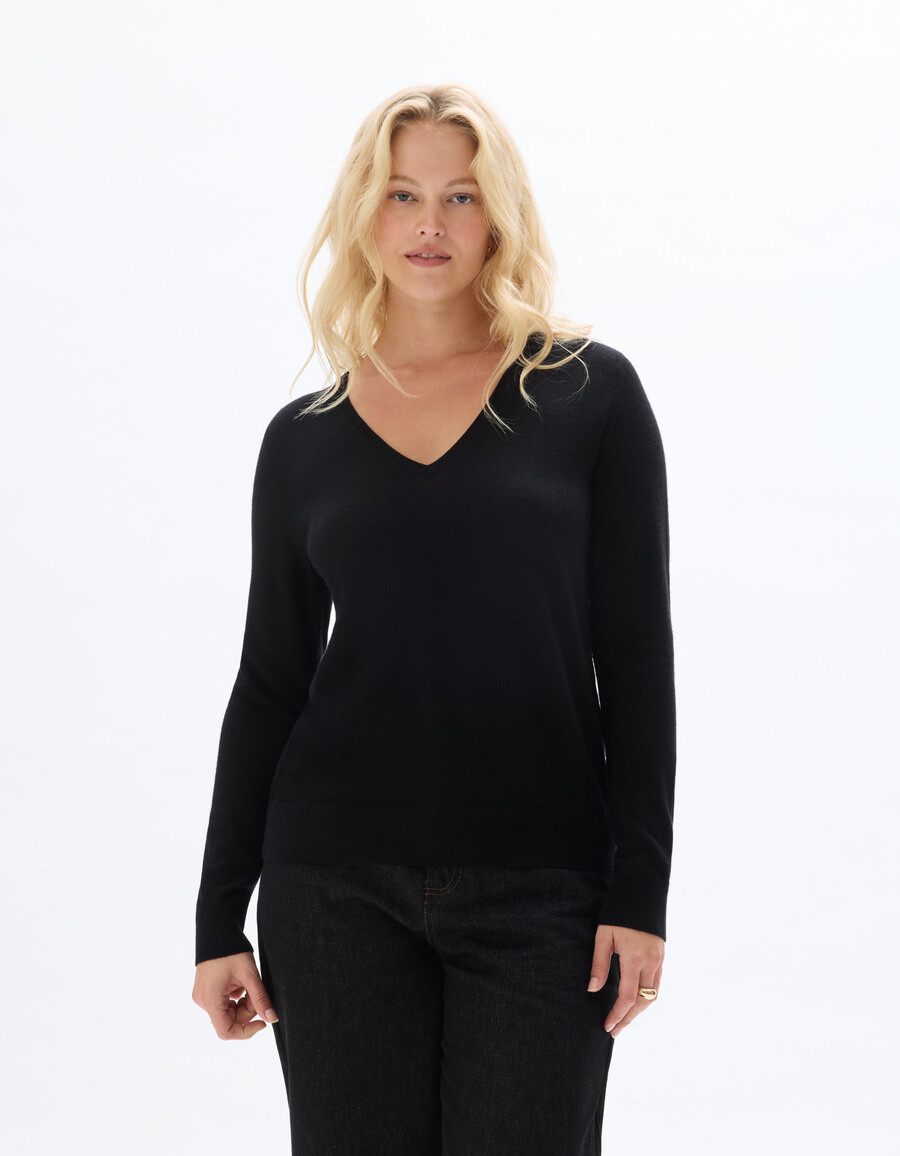 pullover mit v-ausschnitt aus 100 merinowolle