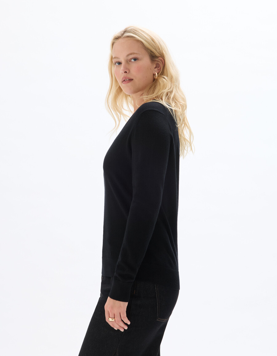 pullover mit v-ausschnitt aus 100 merinowolle