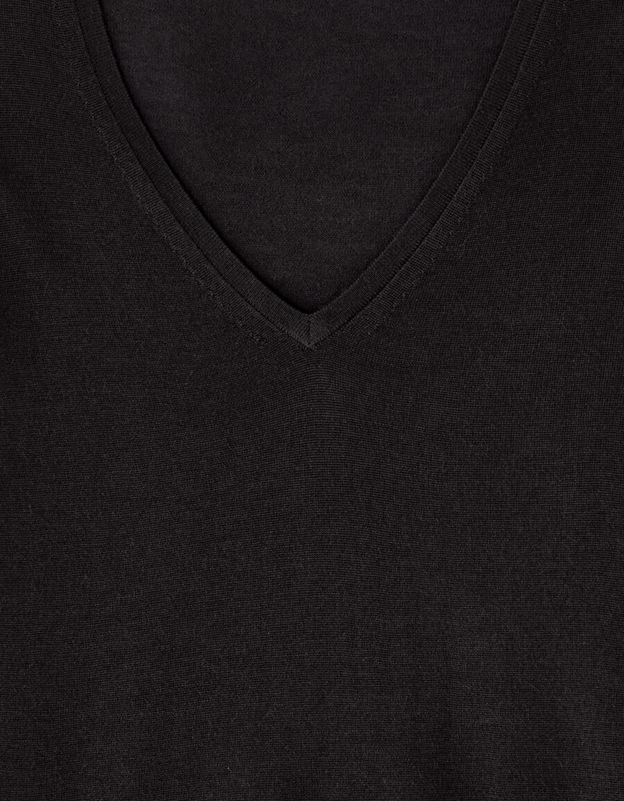 pullover mit v-ausschnitt aus 100 merinowolle