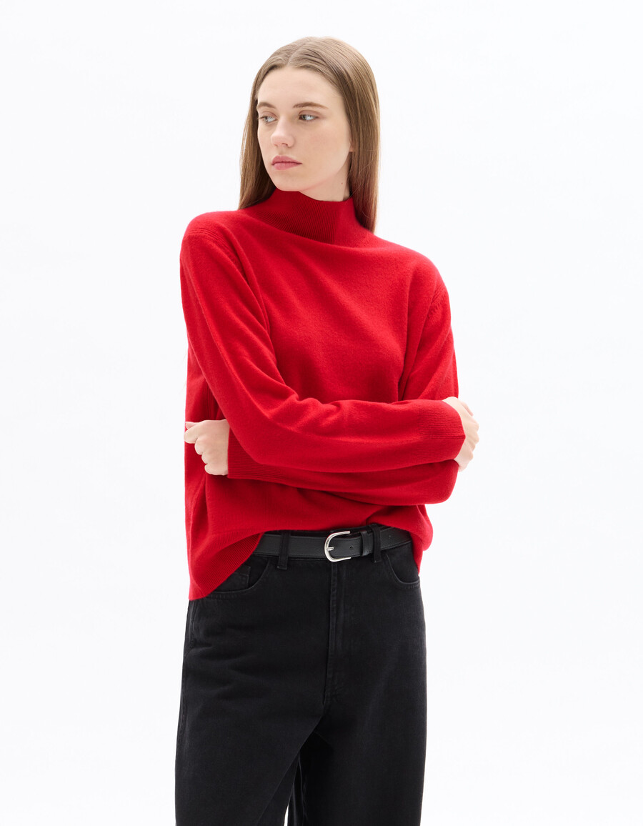 rollkragenpullover aus 100 kaschmir