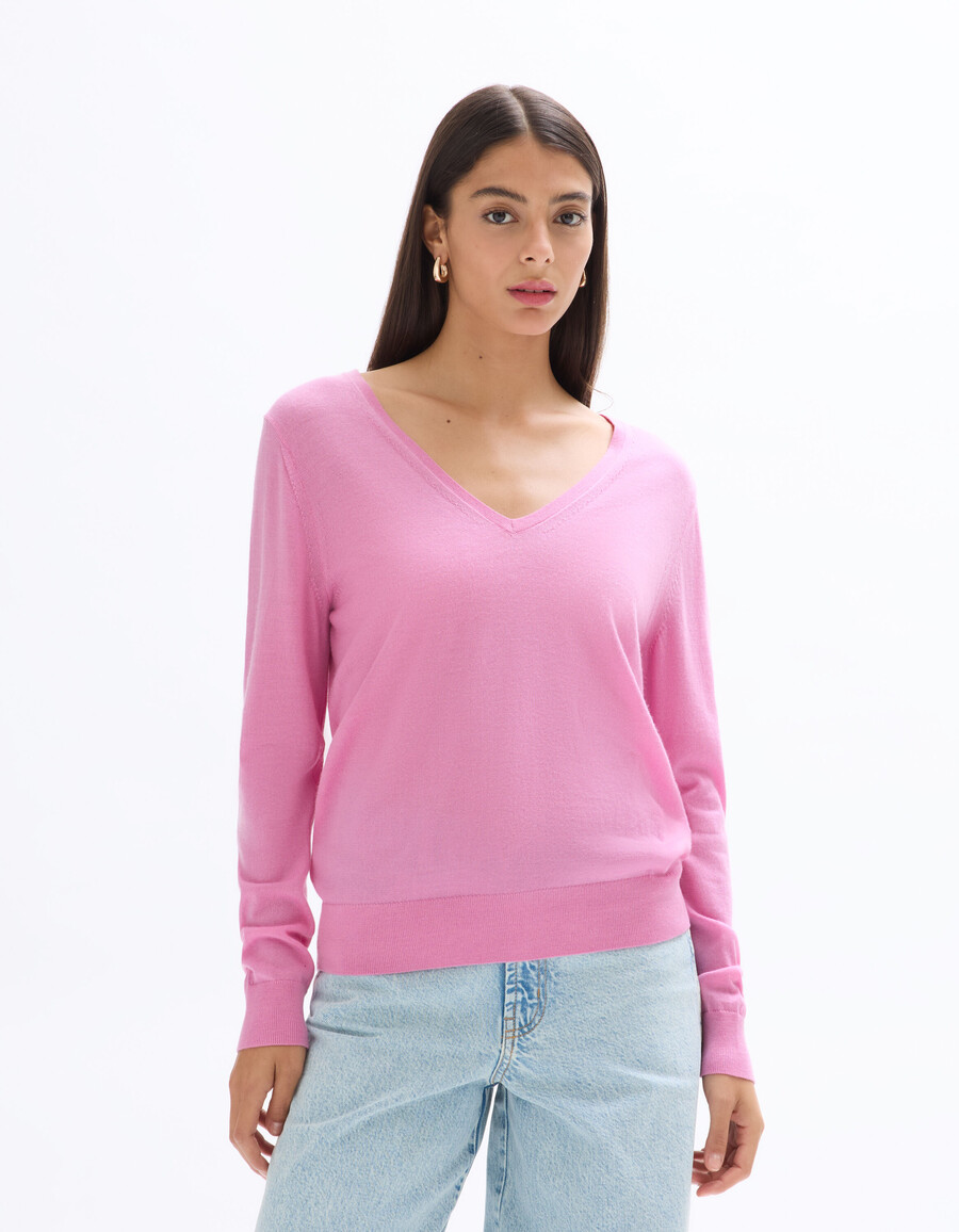 pullover mit v-ausschnitt aus 100 merinowolle