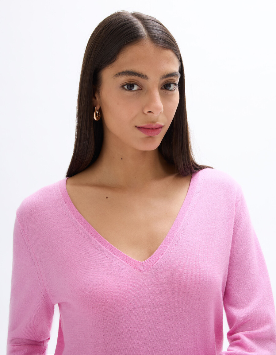 pullover mit v-ausschnitt aus 100 merinowolle