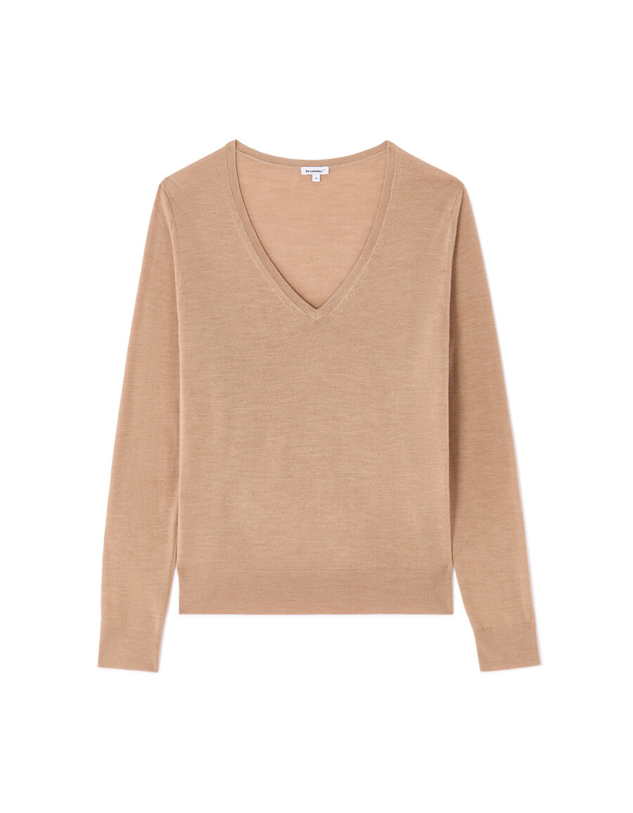 pullover mit v-ausschnitt aus 100 merinowolle