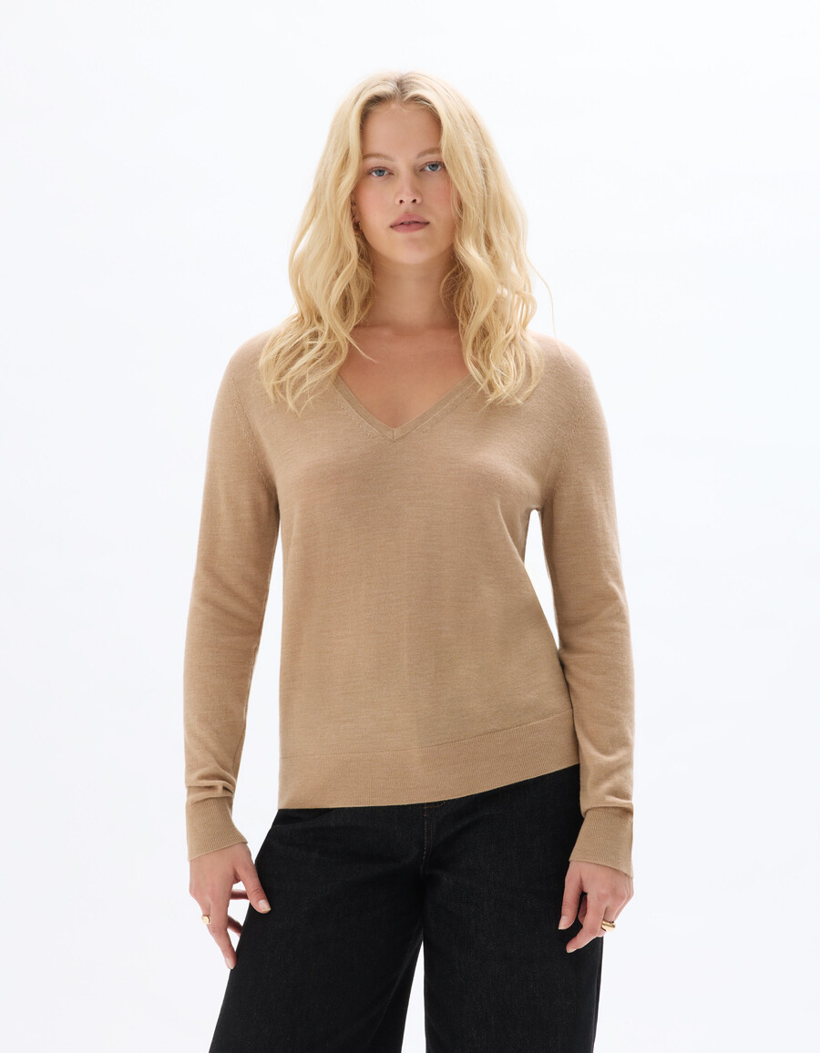 pullover mit v-ausschnitt aus 100 merinowolle
