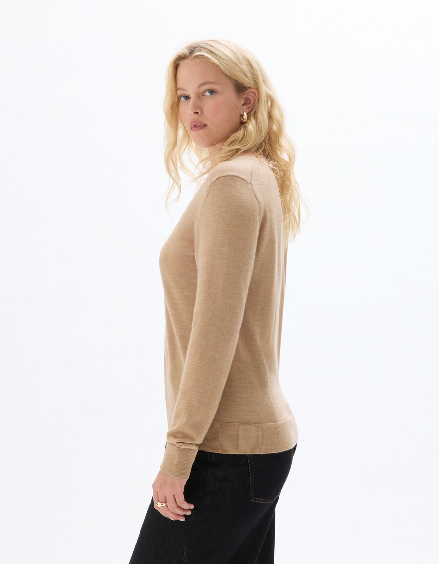 pullover mit v-ausschnitt aus 100 merinowolle