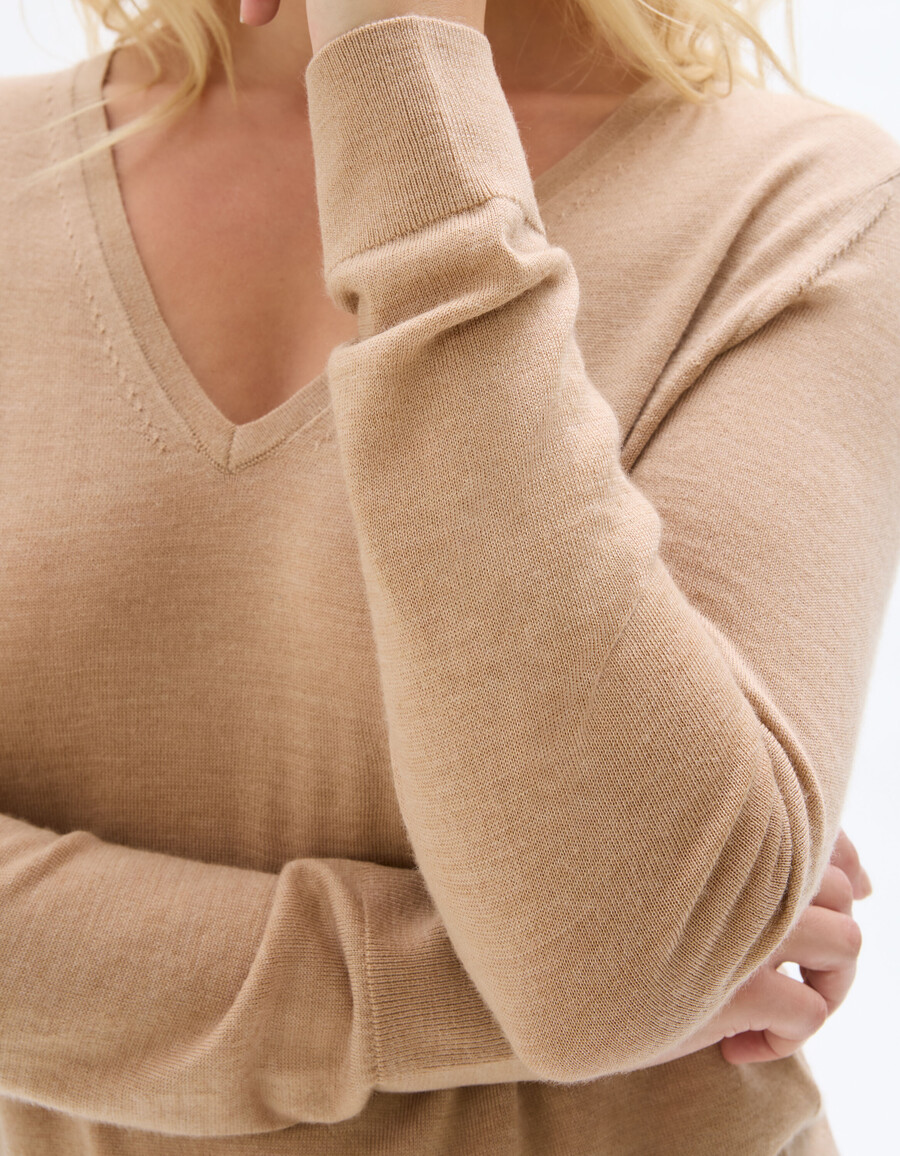 pullover mit v-ausschnitt aus 100 merinowolle