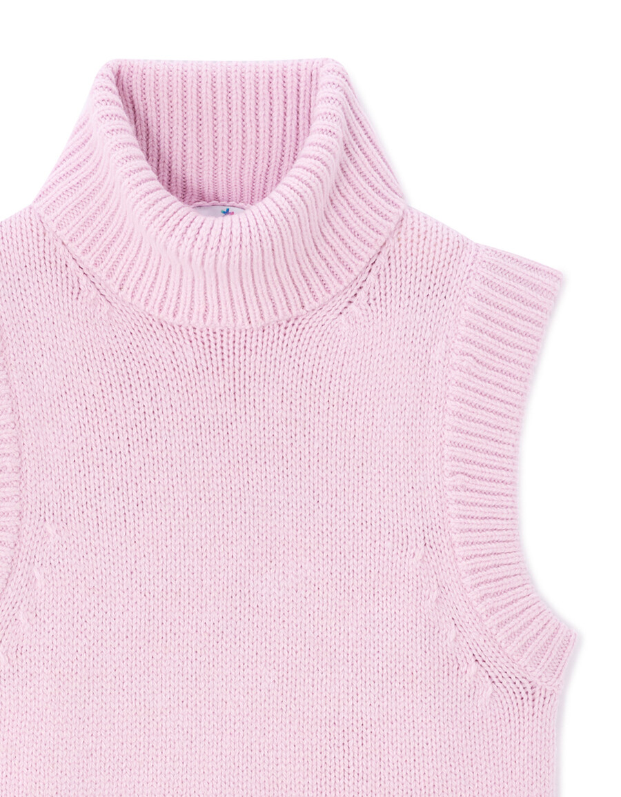 ärmelloser rollkragenpullover