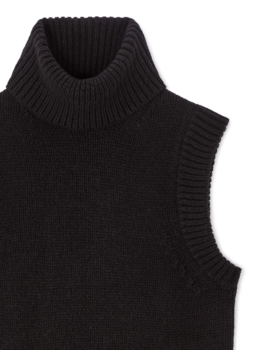 ärmelloser rollkragenpullover