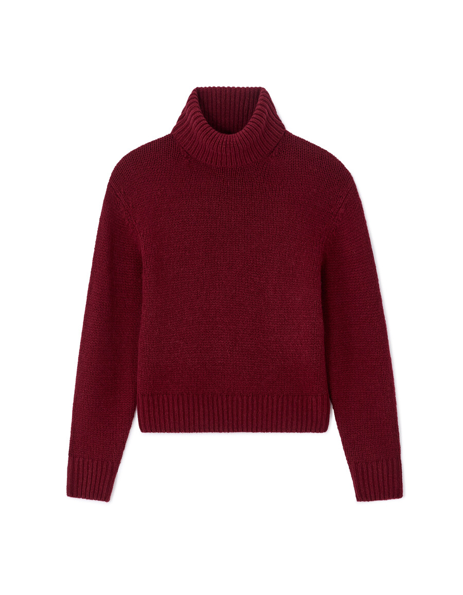 grobstrick-rollkragenpullover aus wollmischung