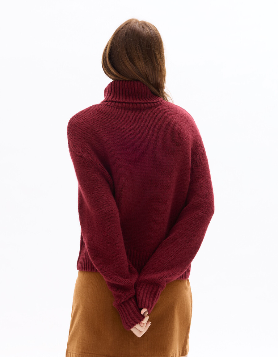 grobstrick-rollkragenpullover aus wollmischung