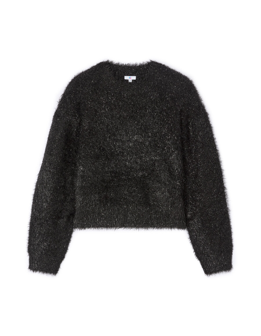 glänzender langarmpullover