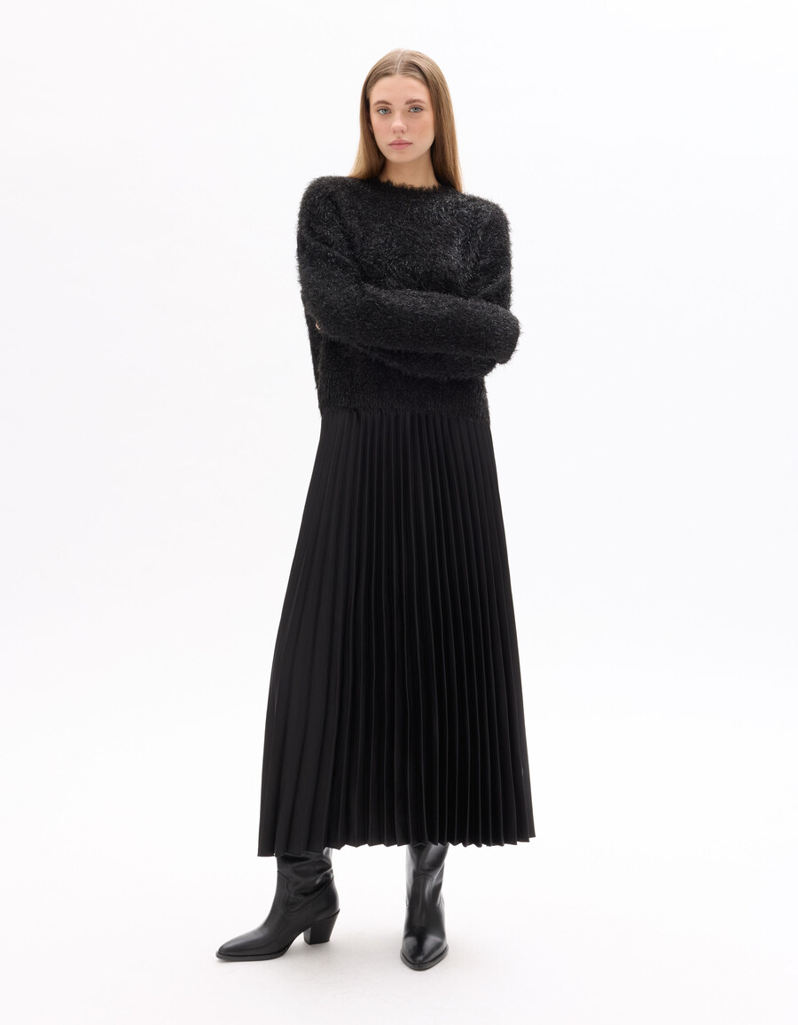 glänzender langarmpullover