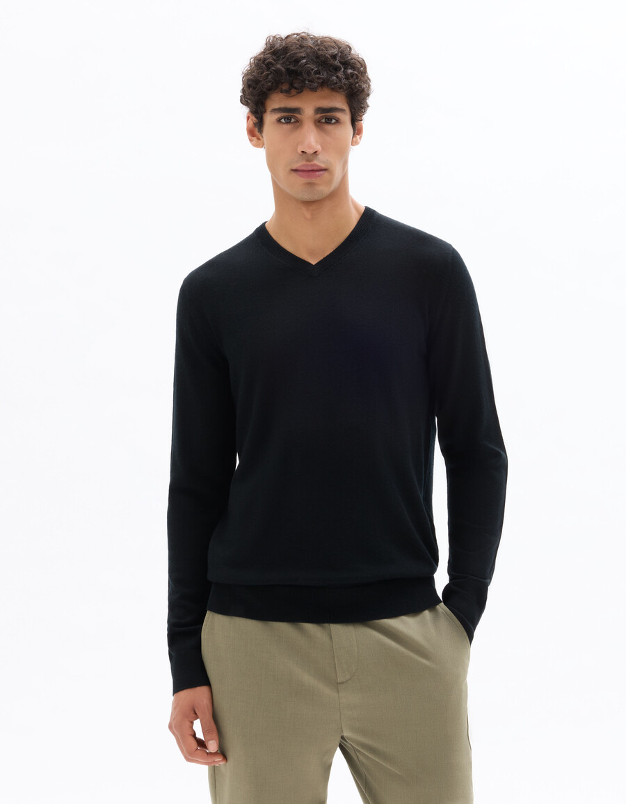 pullover mit v-ausschnitt 100 merinowolle