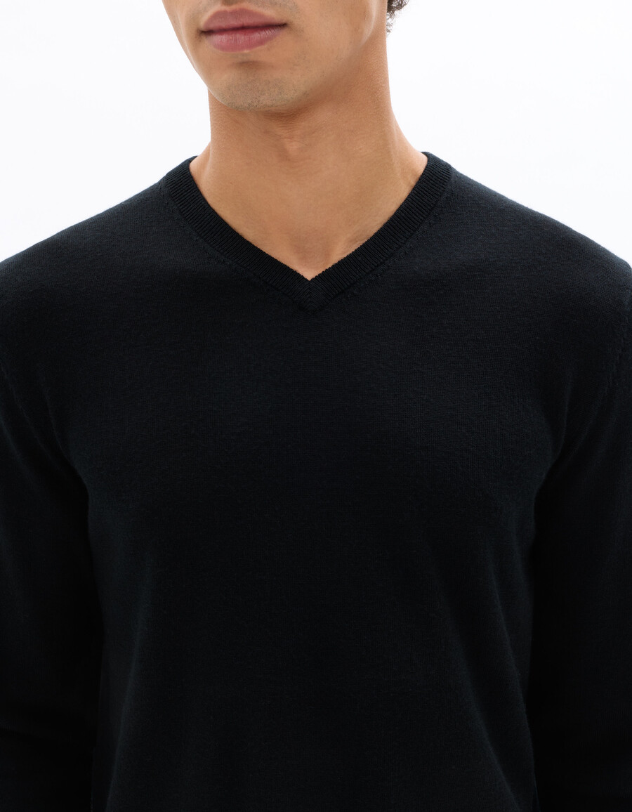 pullover mit v-ausschnitt 100 merinowolle