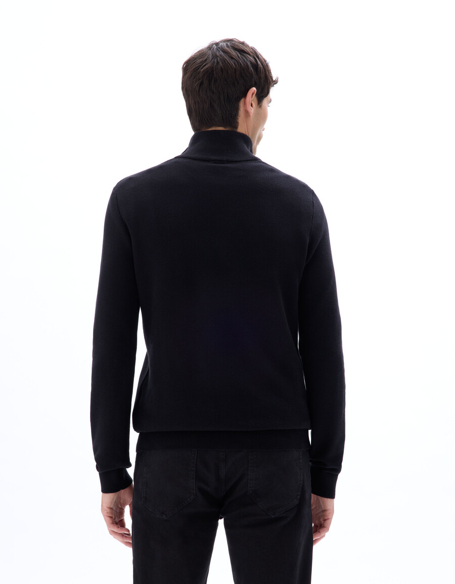 pullover mit reißverschlusskragen aus 100 baumwoll-piqué
