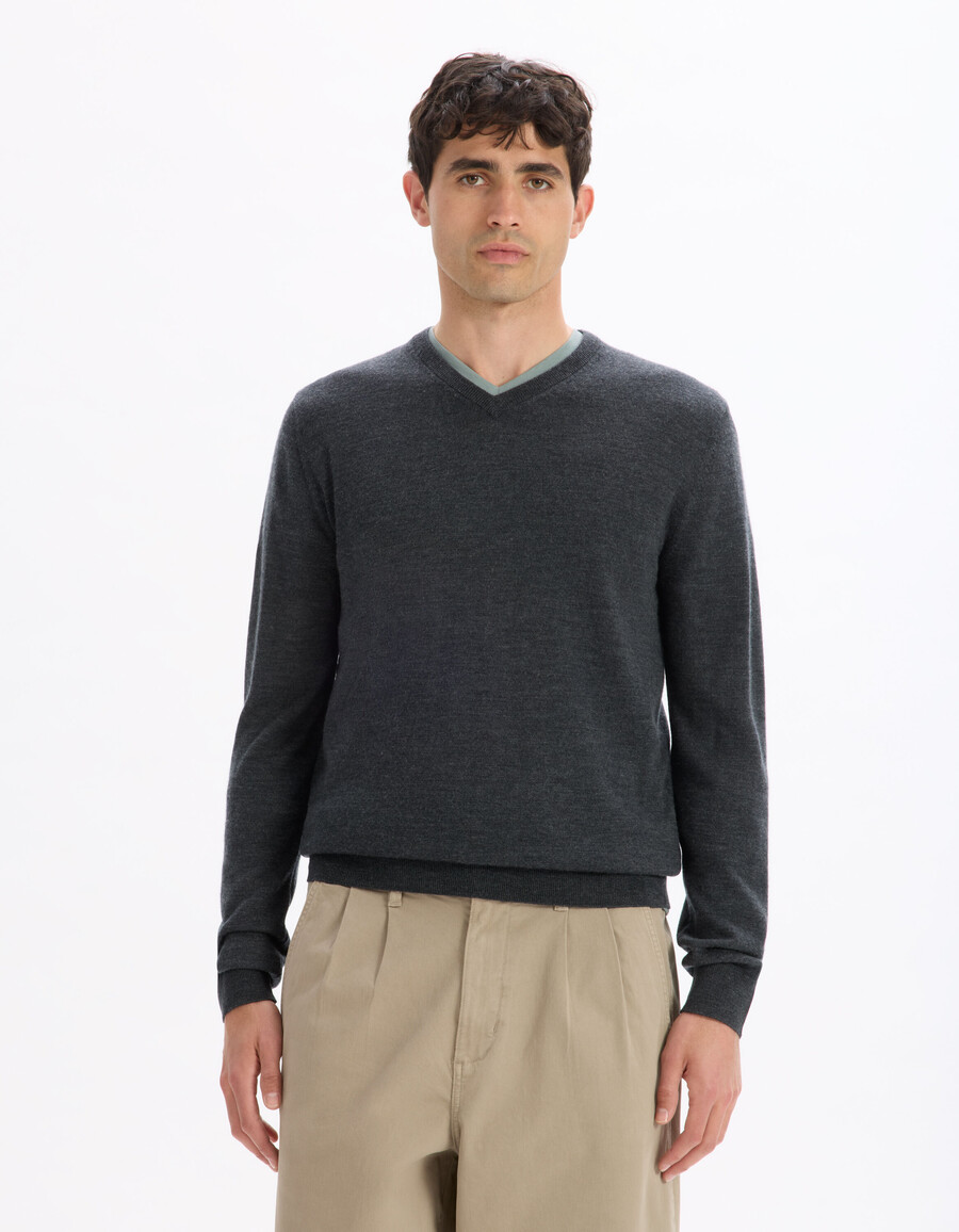 pullover mit v-ausschnitt 100 merinowolle